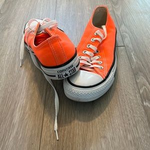Neon Orange Converse, size 7.5
